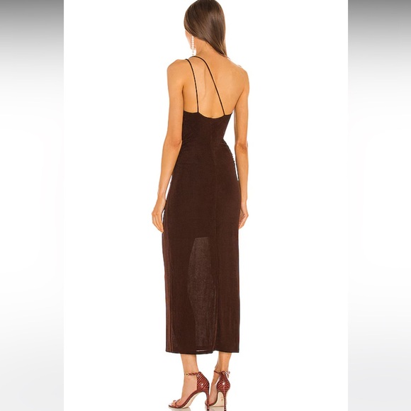 SIGNIFICANT OTHER Bella Midi Dress in Chocolate Brown, Size US 4 - Picture 3 of 7
